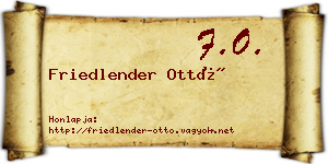Friedlender Ottó névjegykártya