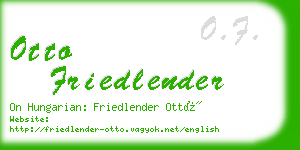 otto friedlender business card